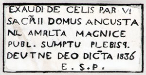 Iscrizione sul muro della Parrocchiale