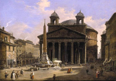 Il Pantheon, da Ippolito Caffi (1809-1966)